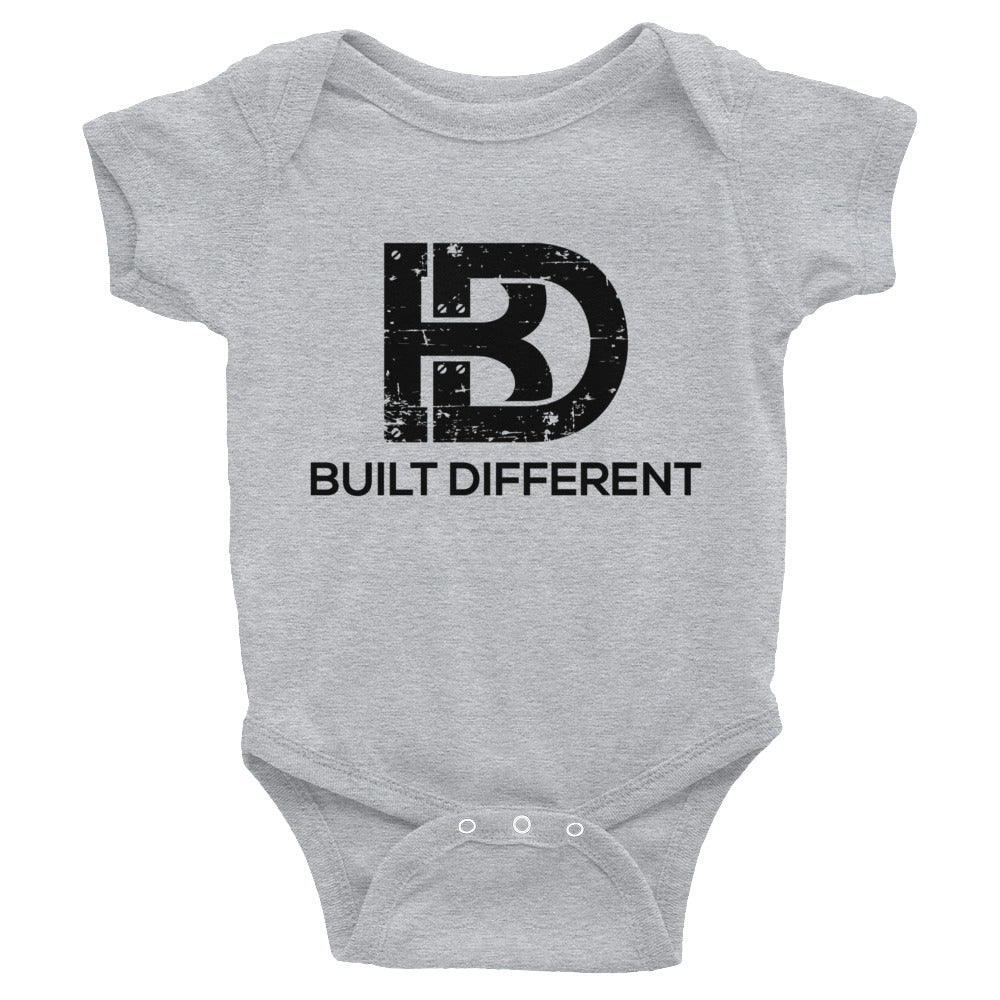 Built Different Baby Bodysuit Grey